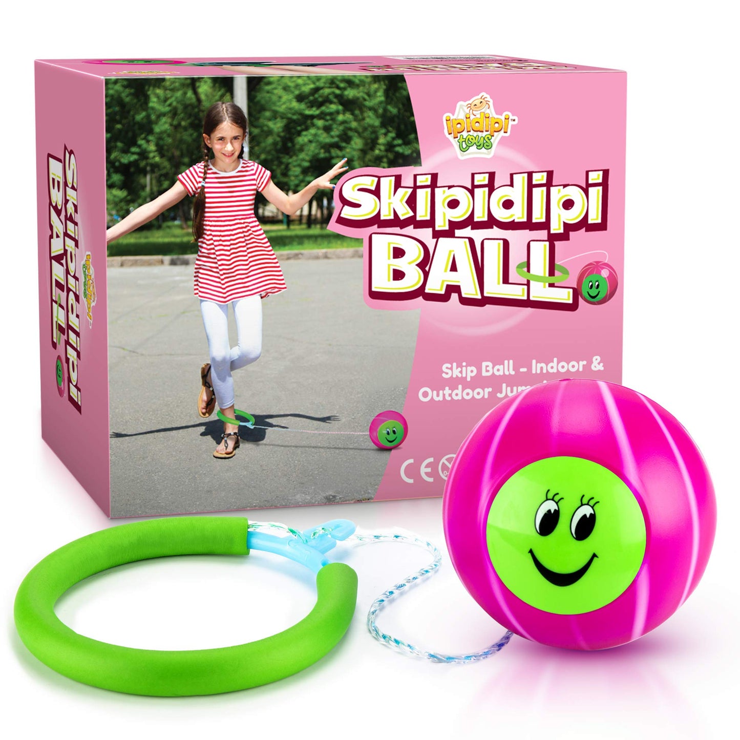 IPIDIPI TOYS Ankle Toy - Pink Retro Jumping Hopper, Ankle Jump Rope Skip Ball, Improve Coordination, Fun Exercise Playground - Best Retro Birthday Gift for Kids Ages 5-12