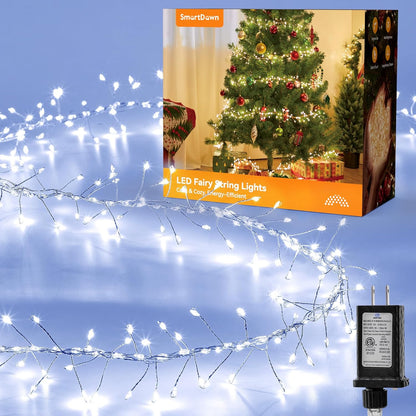 14 10FT 388LED Flowing Fairy Lights Plug in with Modes, Twinkle String Lights Indoor, Christmas Tree Lights Indoor