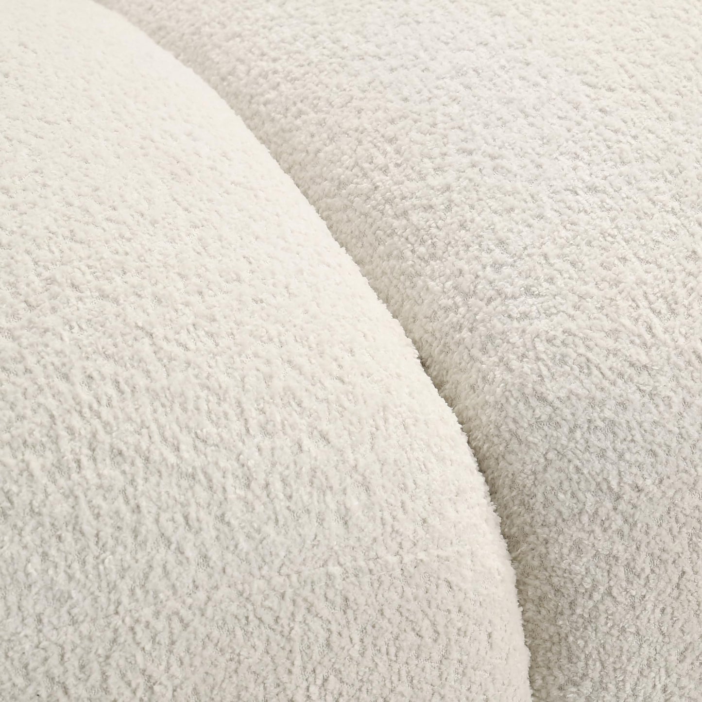 Sierra Modern Ivory White in Boucle Fabric Accent Chair with Rounded Arms for condo or Small Apartment