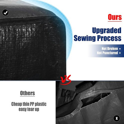Cosy Family Heavy Duty Extra Large Moving Bags - Strong Handles & Zippers, Space-Saving Storage Totes (Set of 4, Black)