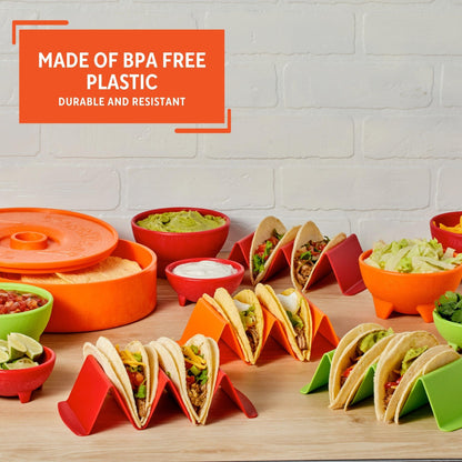 IMUSA 12pc Taco Fiesta Set, Red/Orange/Green