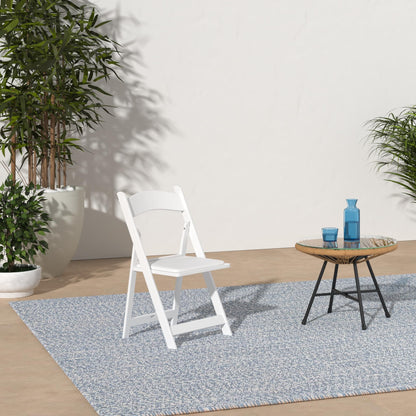 SIMPLEX 24 White Resin Folding Chairs, Stackable Event & Party Chairs, 800 LB Weight Capacity, Indoor Outdoor