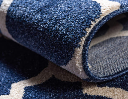 Unique Loom Trellis Collection Area Rug - Philadelphia (10' x 14' 1" Rectangle Dark Blue/Navy Blue)