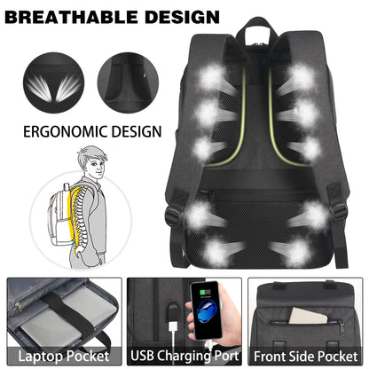 MATEIN Lunch Backpack with Cooler Compartment, 15.6 Inch Insulated Lunchbox Backpacks with USB Port for Men Work, Water Resistant Lunch Bag Travel Laptop Dackpack for College Business, Gifts for Women