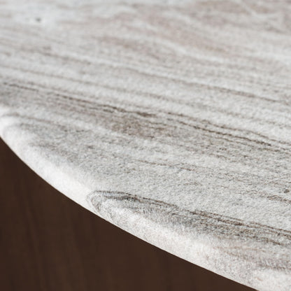 SAFAVIEH Couture Collection Graelyn Walnut/Grey Solid Wood Marble Top Coffee Table