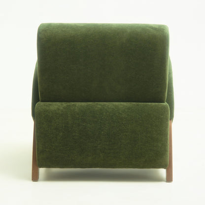 KEIKI Comfy Velvet Armchair, Luxury Accent Reading Gaming Arm Chair with Birch Legs, Oversized Decorative Single Lounge Sofa Chair, Cloud Deep Seating for Office Living Room, Easy Assembly, Green