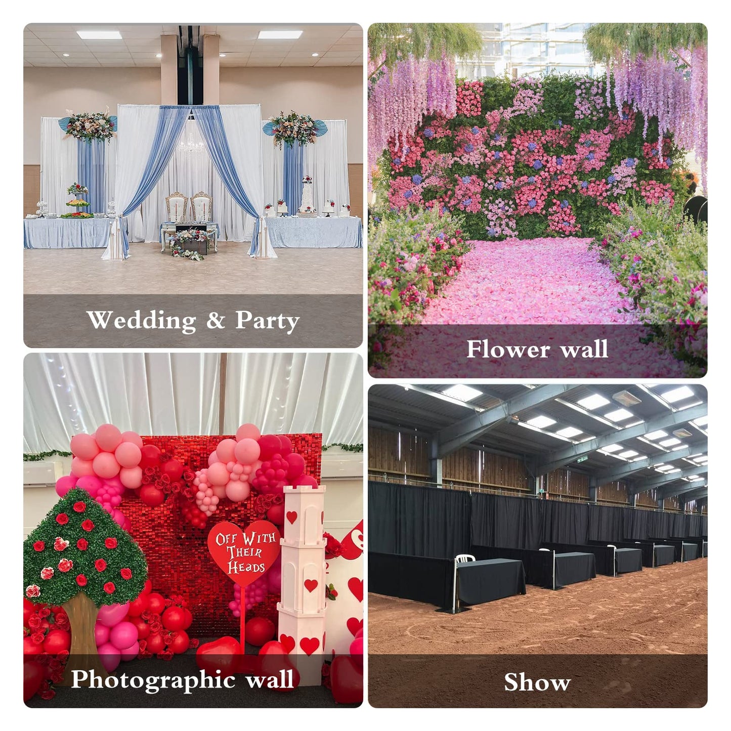 Hecis Heavy Duty Backdrop Stand, 10x10ft Pipe and Drape Stand Kit, Adjustable Arch Backdrop Stand, Back Drop Stand for Party Event, Trade Shows & Wedding Decor