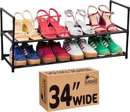 2 Closet, 10 Sundaze Shoe Rack - Tier Shoe Rack for Front Door Entrance, Sturdy Long Shoe Organizer for Bedroom