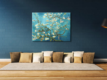 Wieco Art Framed Wall Art Canvas Prints of Almond Blossom by Vincent Van Gogh Paintings Reproduction Abstract Artwork for Wall Decor Golden Frame