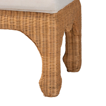 Bali & pari Abena Ming Style Natural Rattan Furniture, Wicker Accent Furniture for Hallway, Living Room Or Foyer, Bench