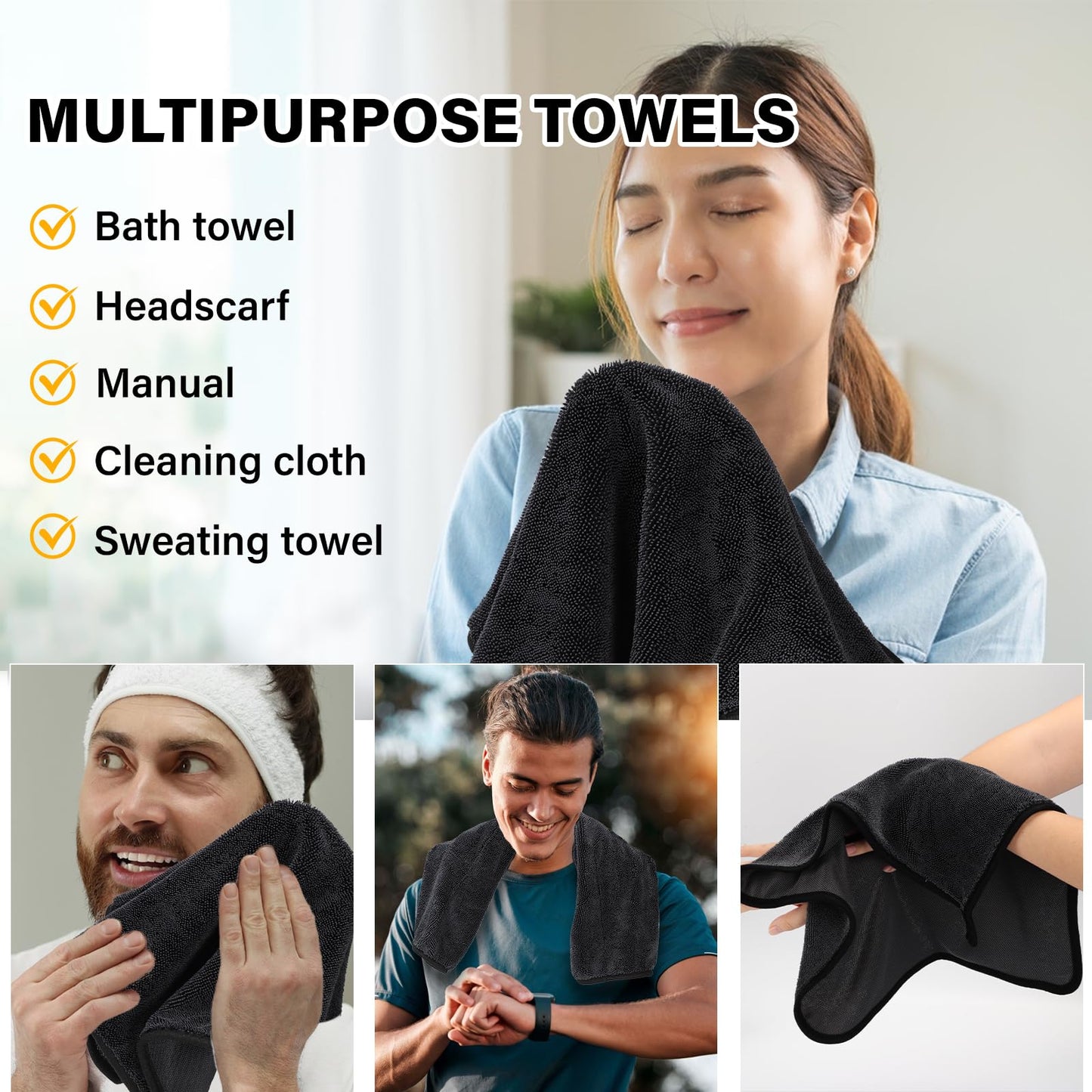 Ecopandy Shiny Cleaning Wipes, 3Pack Shiny Cloths Drying Towels,Shower Doors Drying Towels,16 * 16" Streak Free Glass Window Car Mirror Super Absorben Microfiber Cleaning Cloths (3pcs Grey 16 * 16″)
