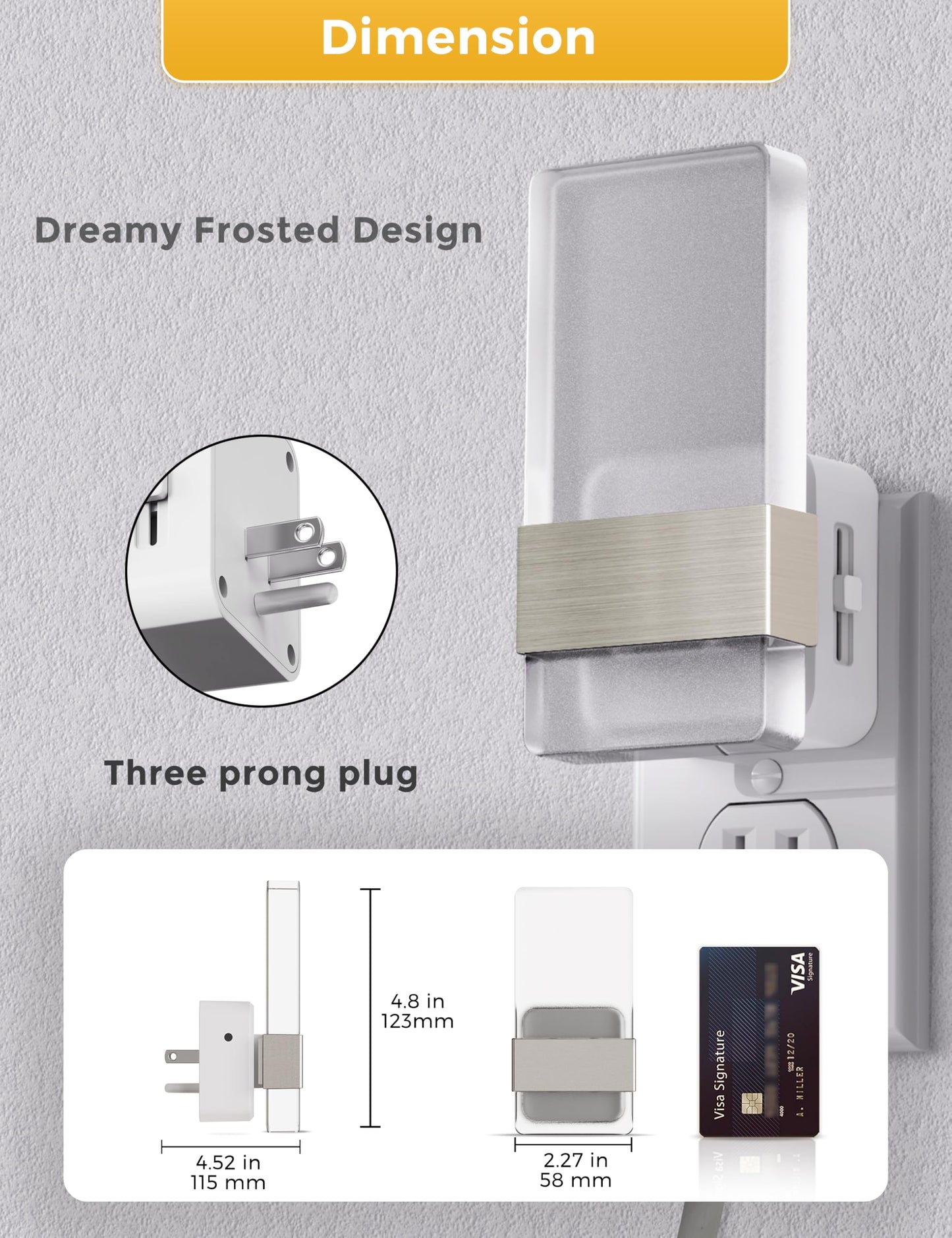 L LOHAS LED Night Lights Plug Into Wall, 2 Pack Plug in Night Light LED with Dusk to Dawn Sensor, 0-100LM Dimmable Nightlight, Wall Sconce-Style Design Nightlights for Bathroom, Hallway,Stairway,Gift
