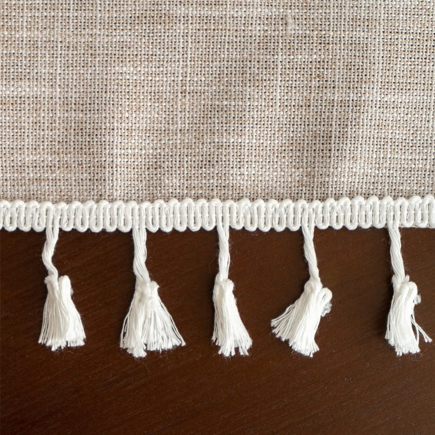 Gernaice 24x24 Inch, Rustic Embroidered Small Tablecloth Lattice Square Tassel Table Cover Dust-Proof for Kitchen