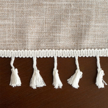 Gernaice 24x24 Inch, Rustic Embroidered Small Tablecloth Lattice Square Tassel Table Cover Dust-Proof for Kitchen