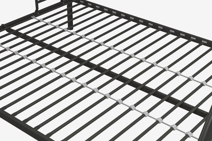 DHP Dusty Metal Bunk Bed with Secured Ladders, Twin/Full, Black