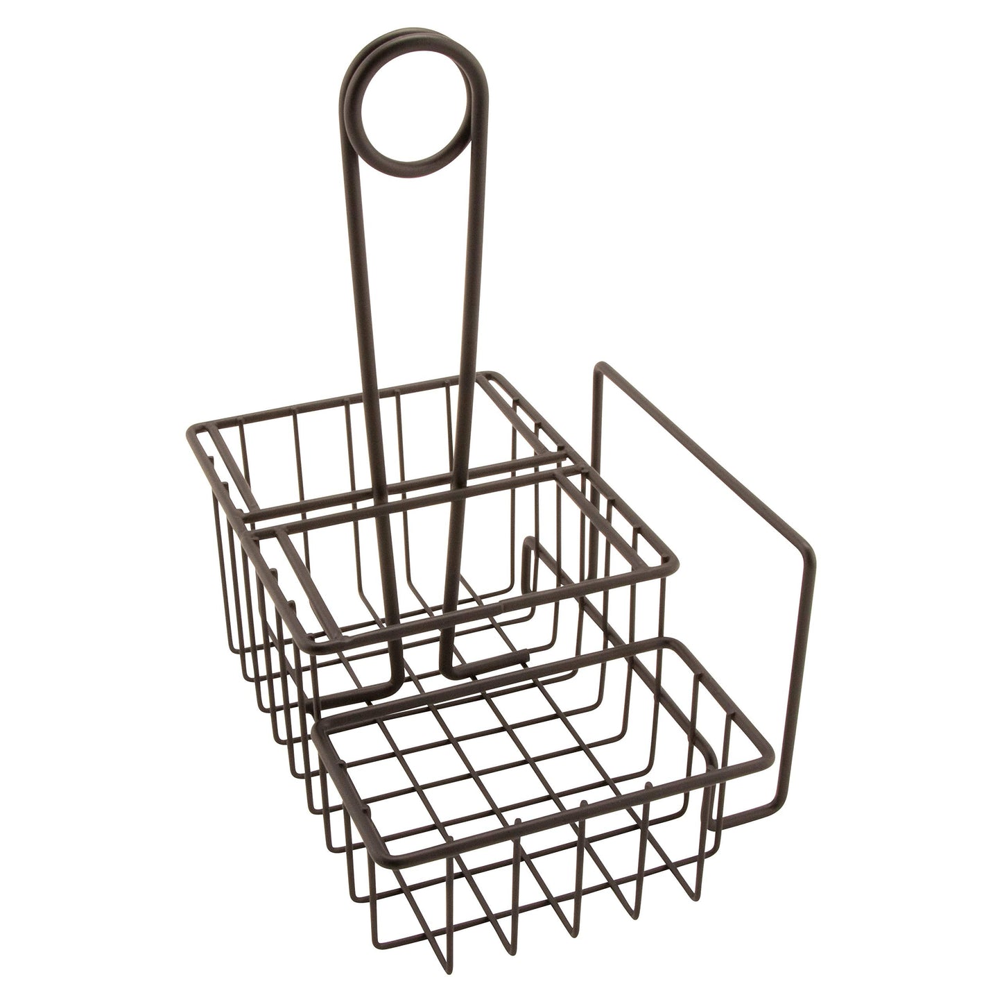 G.E.T. 4-31698 Black Metal Three Compartment Condiment Caddy with Menu Iron Powder Coated Table Caddies Collection