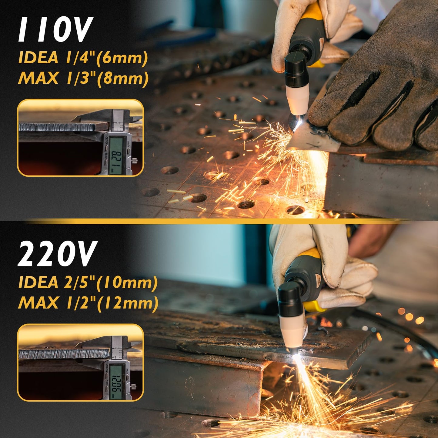 TOOLIOM MIG/TIG/CUT/Stick Welder 5 in 1 Multiprocess Welding Machine 110/220V Dual Voltage Aluminum Welding Machine Spool Gun Compatible