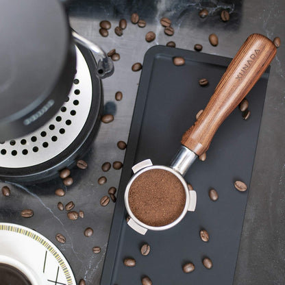 XUNADA Large Espresso Tamping Mat (5” x 12”) - Ultra Thick Premium Coffee Tamper Pad, Strong Grip Silicone Tamp Station