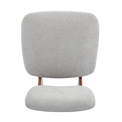 Christopher Knight Home Mores Low Profile Accent Chair Set of 2, Modern Living Room Armless Lounge Chair, Fabric Comfy Reading Chair for Bedroom, Wooden Frame and Thick Padded Seat, Walnut+Gray
