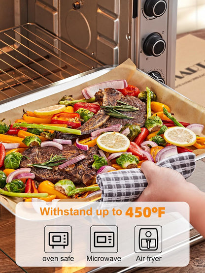 SMARTAKE Parchment Paper Baking Sheets - 200 Non-Stick Precut Sheets, 8x12 Inches for Baking & Grilling