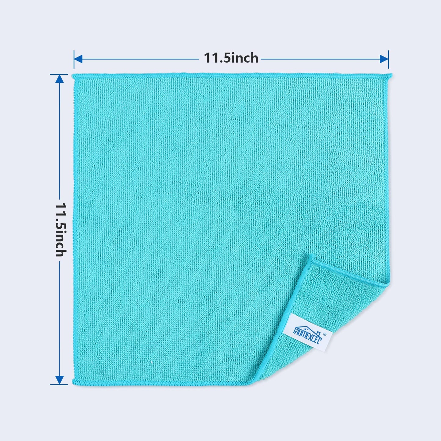 HOMEXCEL Microfiber Cleaning Cloth,12 Pack Cleaning Rags, Cleaning Towels with 4 Color Assorted, 11.5"X11.5"(Green/Blue/Yellow/Pink)