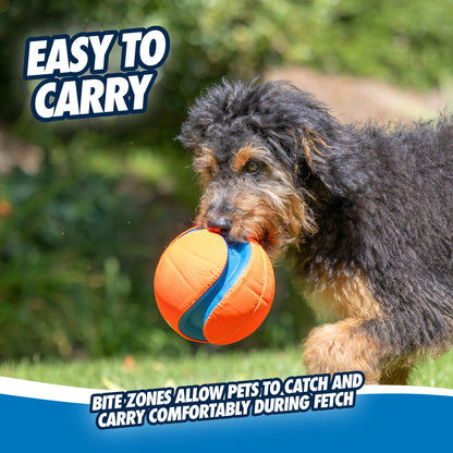 Chuckit! Kick Fetch Ball Dog Toy - Floats in Water - Perfect for Interactive Play - Made with Durable Rubber and Foam - For Large Dogs - Size Large - 8-inch Diameter - Pack of 1