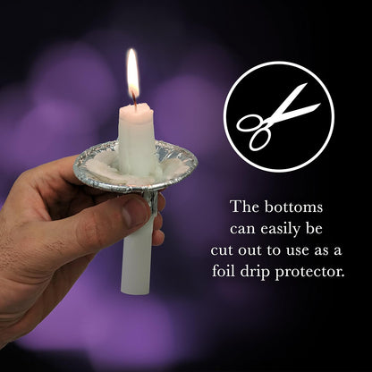 OHR Extra Heavy Disposable Aluminium Foil Candle Holders - 50 Pack Drip Cup Bobeches