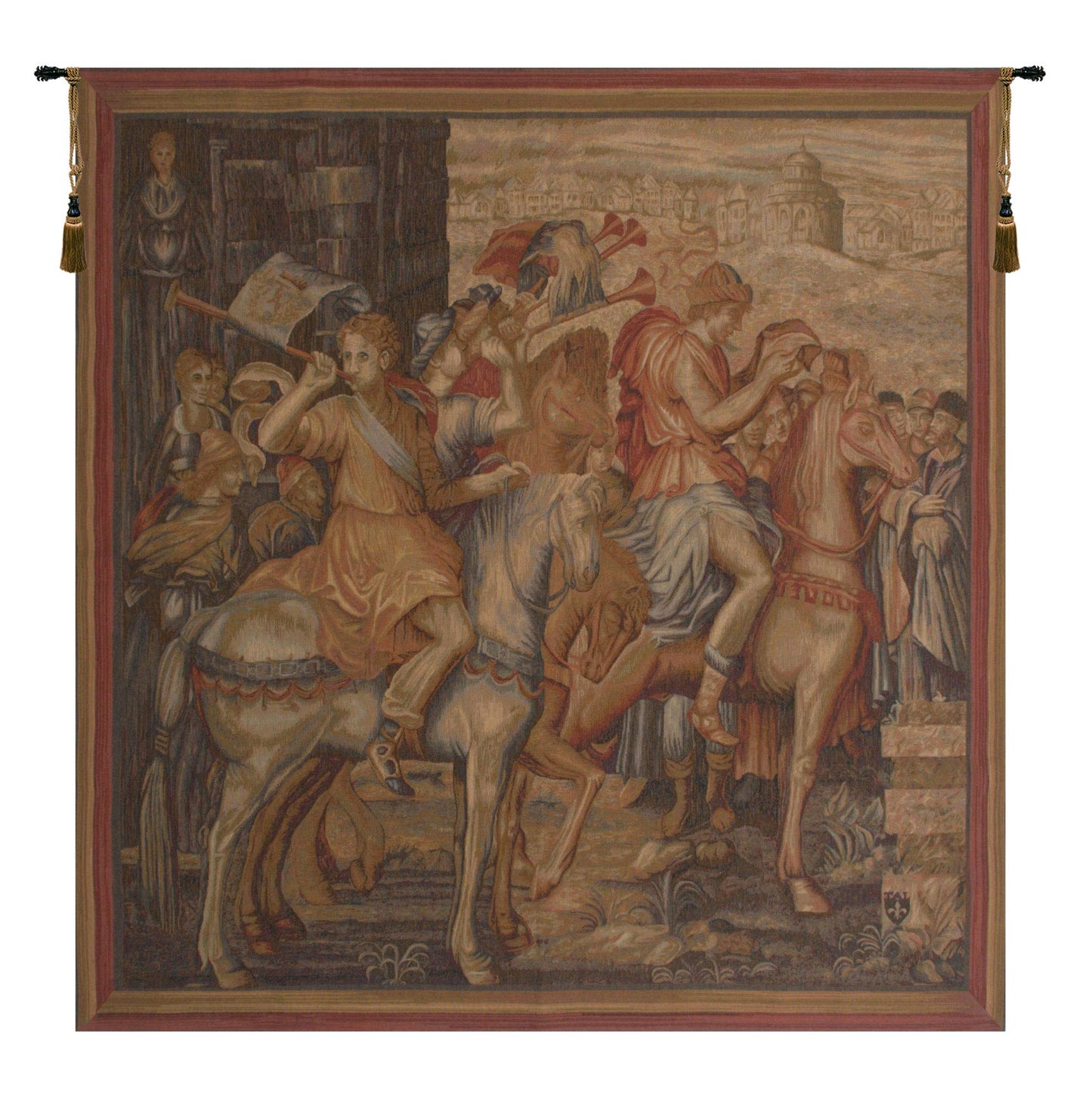 Charlotte Home Furnishings Inc. Les Herauts French Tapestry Wall Hanging, 58 X 58 Inch, Viscose Cotton And Polyester Blend Wall Art, Woven In France, Perfect For Home Decor And Wall Decor