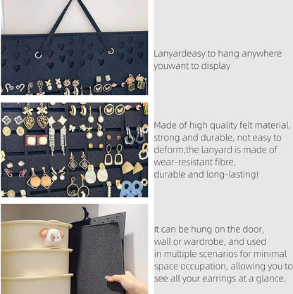 Hanging Earring Holder Organiser, Brooch Pin Display Board with 150 Slots for up to 300 Pairs of Earrings/Pins, Storage