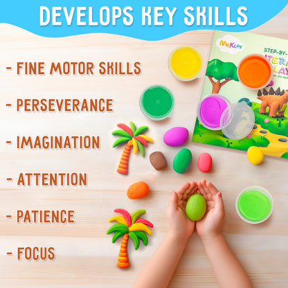 Mr.Klay Air Dry Modeling Clay for Kids - Dinosaurs DIY Art and Crafts Modeling Kit with Tools - Interactive Magic Molding Clay - Creative Learning Educational Toys for Kids