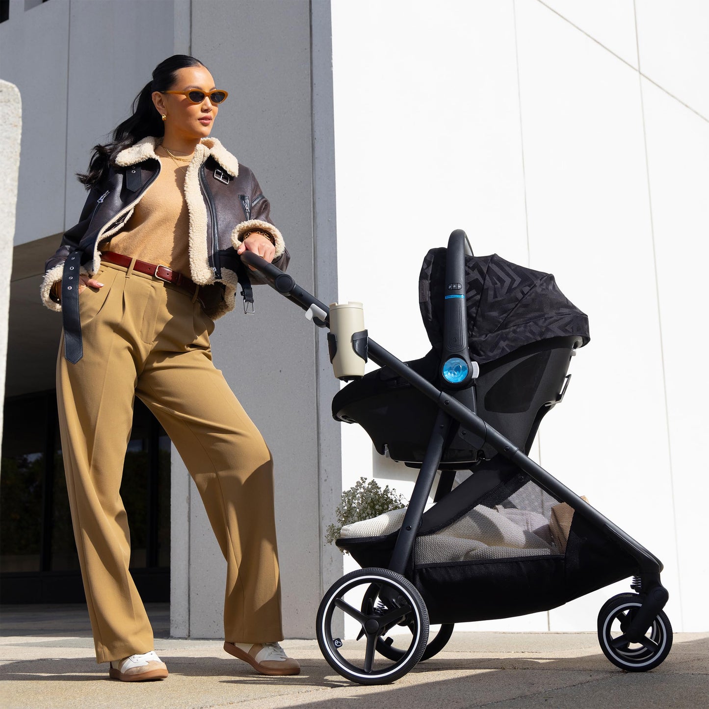 Evenflo Shyft Intuiti+ Travel System Featuring Revolve180 LiteMax NXT Preemie and Infant Car Seat with SensorySoothe and Green & Gentle (Agate Purple)