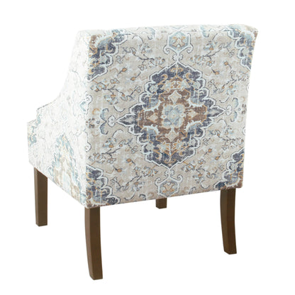 Homepop Home Decor Upholstered Swoop Arm Accent Chair,Antique Ebony
