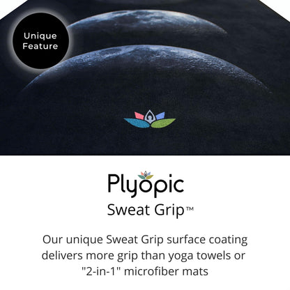 Plyopic. All In One Yoga Mat | Luxury Sweat-Grip Mat/Towel Combo | Ideal for Yoga, Hot Yoga, Bikram, Pilates, Workout & Exercise | Eco-Friendly Natural Rubber