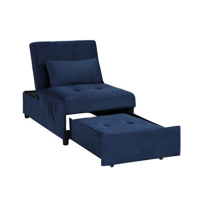 Lexicon Ohana 4-in-1 Storage Ottoman Bench Sleeper Bed, Navy Blue
