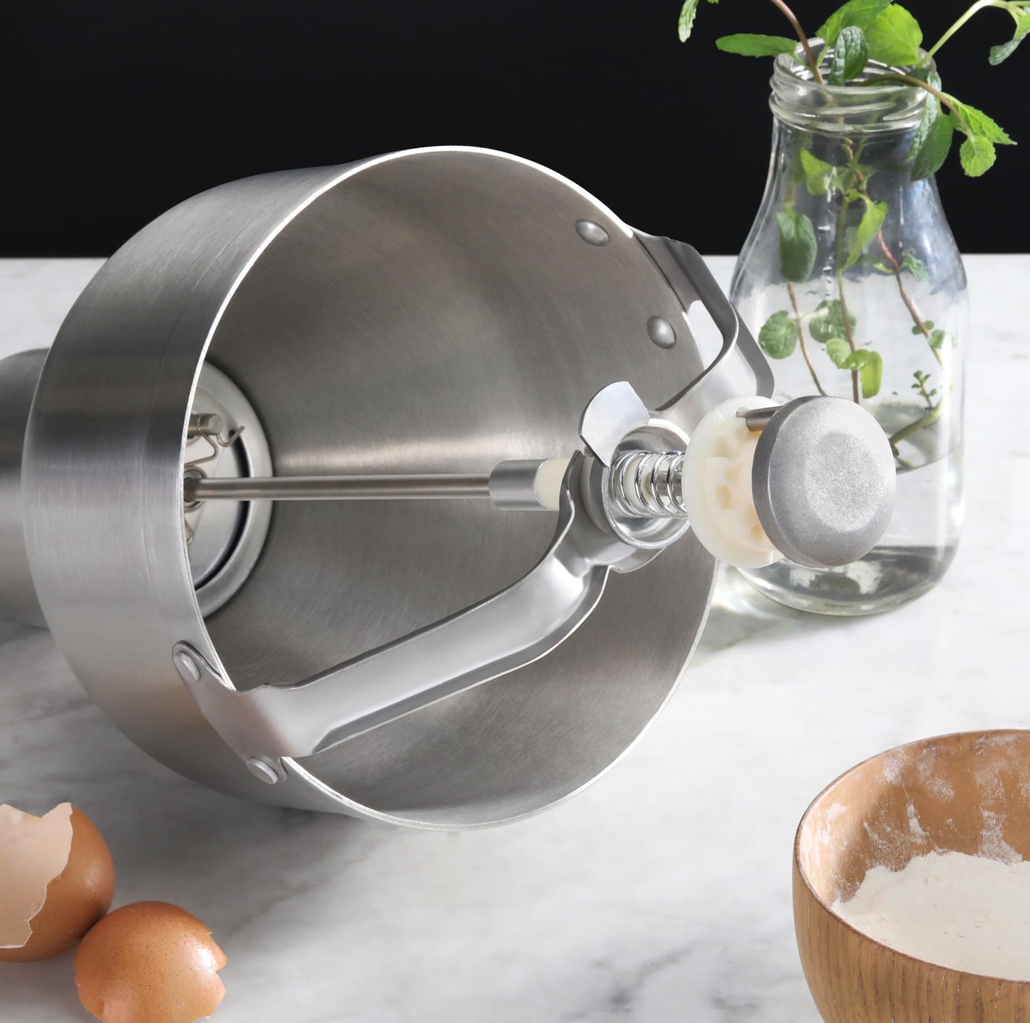 New Star Foodservice Pancake Batter Dispenser with Stand, Commercial 18/8 Stainless Steel Batter Dispenser for Pancakes, Waffles, Portion Control, Silver
