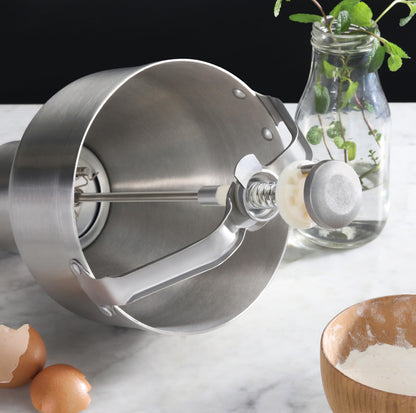New Star Foodservice Pancake Batter Dispenser with Stand, Commercial 18/8 Stainless Steel Batter Dispenser for Pancakes, Waffles, Portion Control, Silver