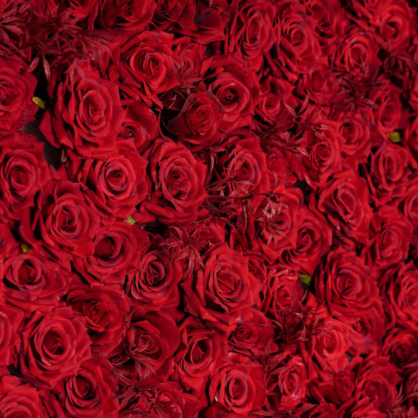 UYCVT Handmade Romantic Red Rose Wall Large Artificial Flower Wall Backdrop Panels, Rose Wedding Backdrop 3D Floral Wall Fabric Flower Wall for Party Baby Shower Bridal Wedding-1m*1m/3.28 * 3.28FT