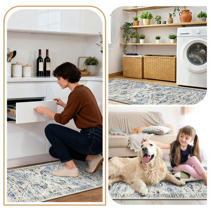 Ileading Anti Fatigue Kitchen Rugs Sets of 2 Cushioned Kitchen Mats for Floor Waterproof Kitchen Mat Set Non Slip Comfort Standing Mat for Kitchen, Office, Sink, Laundry