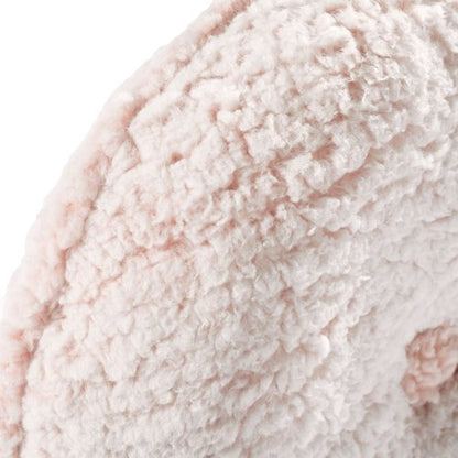 Lush Decor Button Soft Sherpa Decorative Throw Pillow, 15" Round, Blush - Circle Pillow - Blush Pink Throw Pillow - Sherpa Pillow - Soft Fluffy Throw Pillows For Bed, Couch, Or Chair