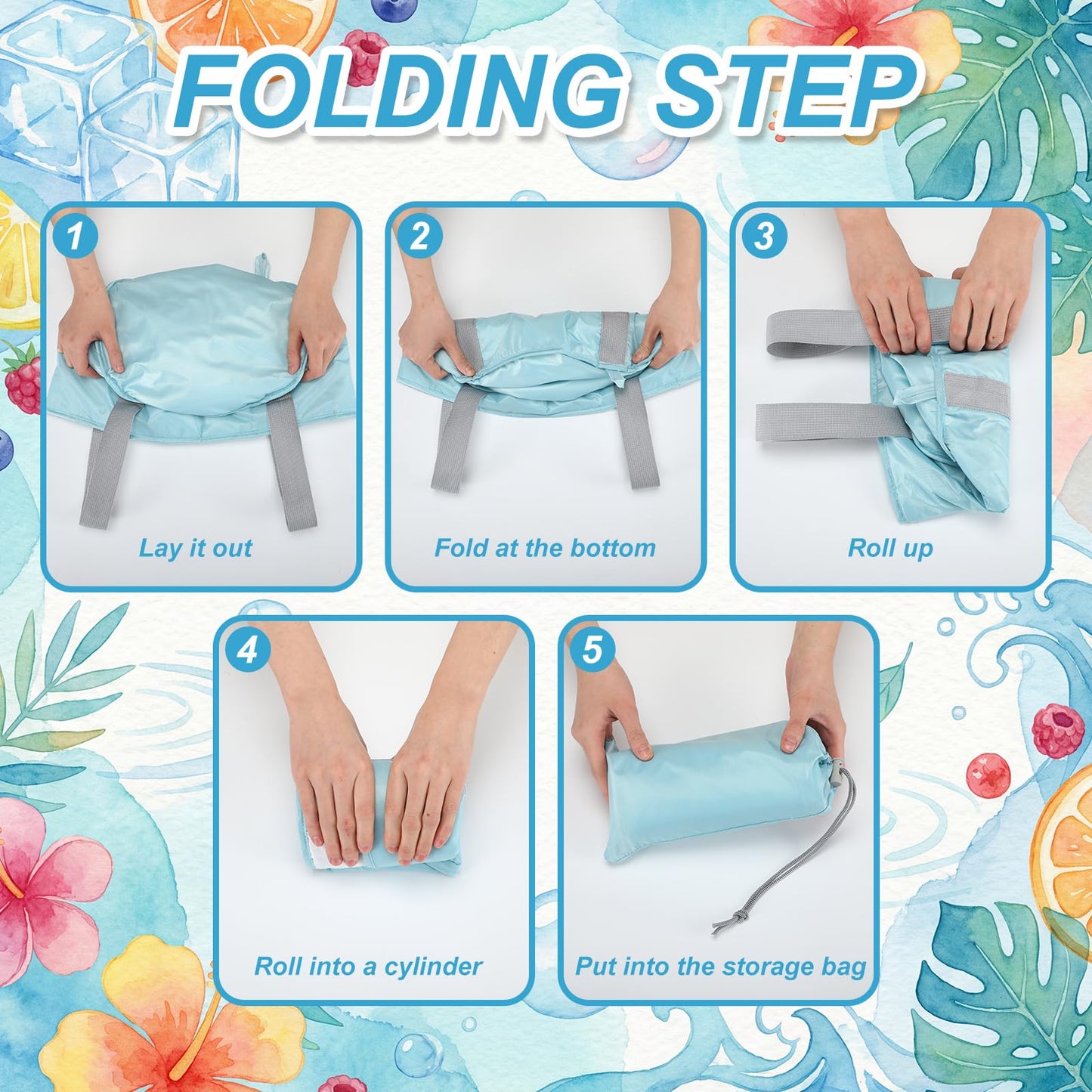 Reallnaive 2 Pcs Cooling Ice Bucket for Parties 15L Large Folding Cooler Capacity Foldable Ice Bucket with Storage Bag for Summer Party Keeping Drinks Tube for Cold or Warm for Camping Beach(Blue)