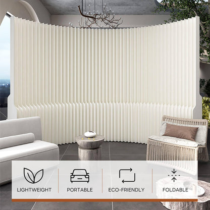 Foldable Room Divider Panel, Honeycomb Structure, Lightweight, Freestanding Privacy Screen for Office, Home, Studio, Temporary Wall Divider for Space Separation (118x10x71in)