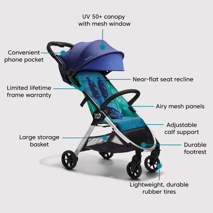 Baby Jogger® City Tour 2 Ultra-Compact Carry-On Approved Travel Stroller in Coastal with Belly-Bar Lightweight Easy Fold Ideal for Traveling and Everyday Adventures