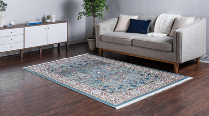 2' 2 3' Rugs.com Rabia Collection Rug x Blue Low Rug Perfect for Entryways, Kitchens, Breakfast Nooks, Accent Pieces