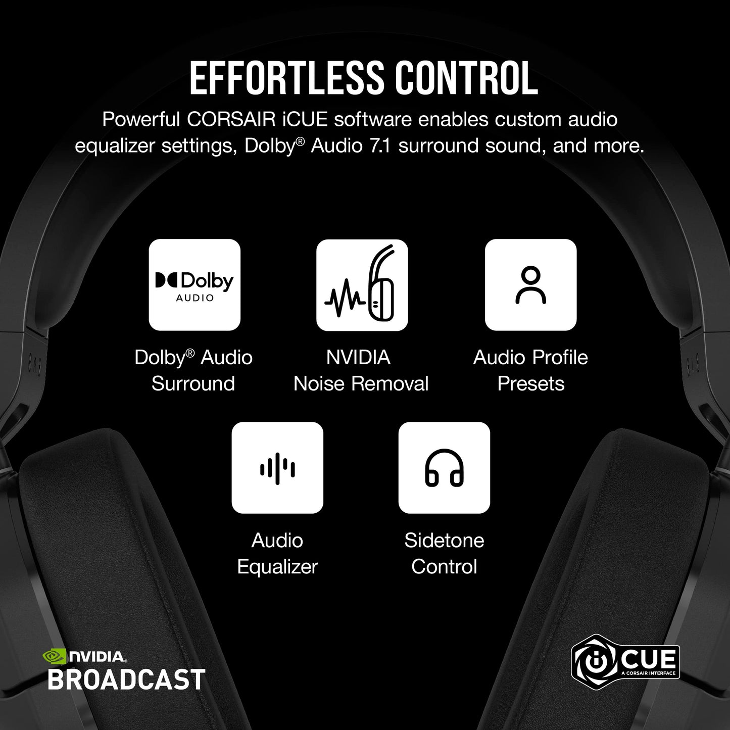 Corsair HS55 Wireless Multiplatform Lightweight Gaming Headset with Bluetooth - Dolby 7.1 Surround Sound - iCUE Compatible - PC, PS5, PS4, Nintendo Switch, Mobile - Black