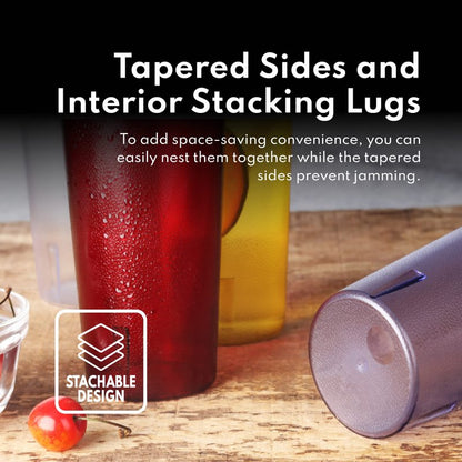 New Star Foodservice | Restaurant-Grade Beverage Tumblers (Red (Set of 72), 12 oz)