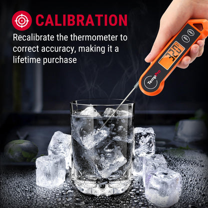 ThermoPro Digital Instant Read Meat Thermometer for Grilling Waterproof Kitchen Cooking Food Thermometer with Ambidextrous Backlit for BBQ Grill Smoker Oil Fry Candy Thermometer