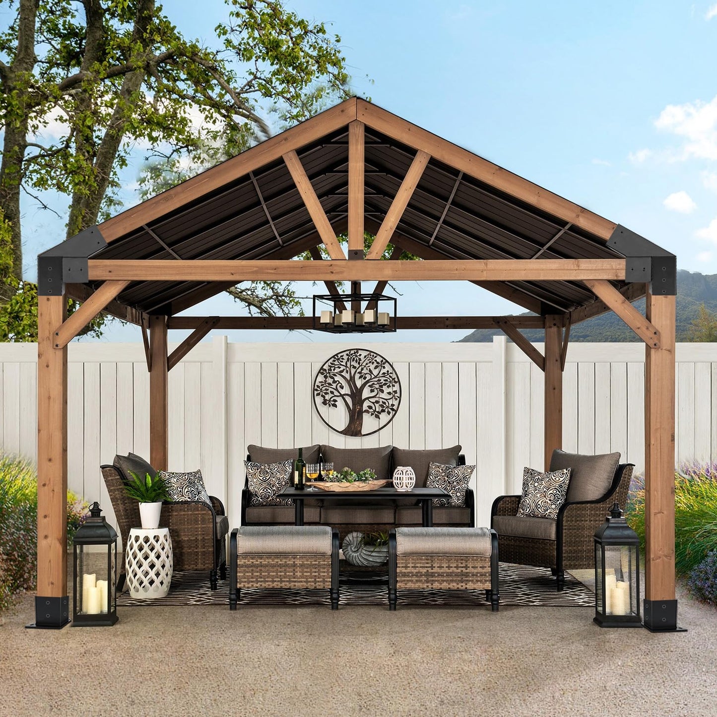 30° Slanted Pergola Whole-Set Kit for 4" x 4" Wood Pergola, Easy to Install, Weather - Resistant Bracket Kit for Carports, Gardens & More (14 Pcs)
