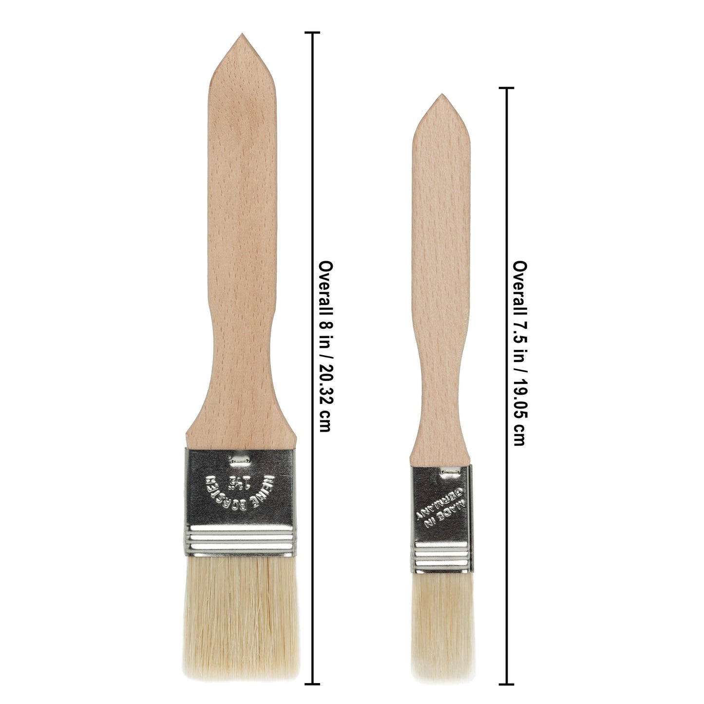 REDECKER Pastry Brushes Set with Untreated Beechwood Handles - 2 Different Sizes - Multi-purpose Brushes - Natural Bristle Basting Brush for Glazing and More - Wood Pastry Brush German Designed