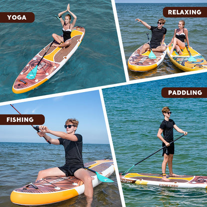TIDETREK 11'/11'6" x 33"/34" x 6" Inflatable SUP Paddle Board – Extra-Wide, Stable Stand Up Paddle Board with Premium Full Accessory Set for Adults & Youth (Earth Pulse, 11'x34 x6)