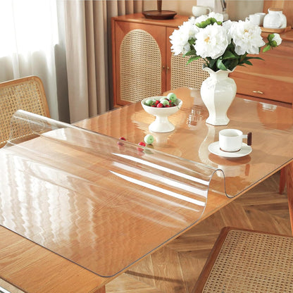 Clear Table Protector 12 x 24 Inch, 1.5mm Thick Plastic Cover, Waterproof PVC Desk Protector Mat
